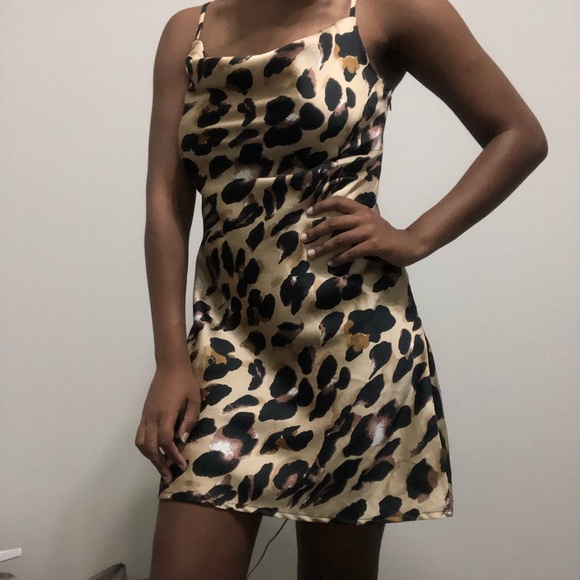Boohoo Dresses & Skirts - Animal Print Cowl Neck Boohoo Dress